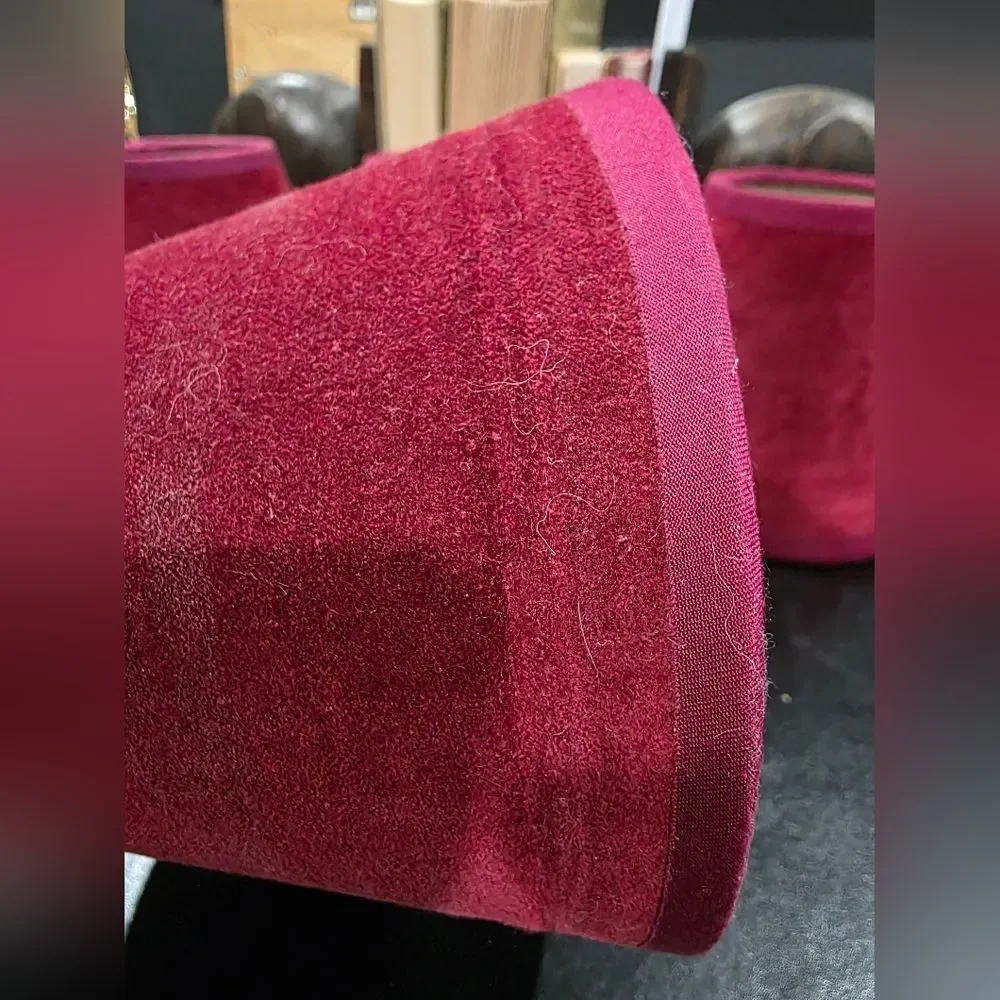 Burgundy Raspberry Small Clip On Lampshade Set Of 4 Sz 5.5'H Velvet Fabric